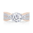 thumbnail image 2 of Round Cut Lab Created Moissinate Diamond 3-Stone Wedding Engagement Ring In 14K Rose Gold Over Sterling Silver(G-H Color,VVS1 Clarity,2.00 Cttw)-4.5, 2 of 8