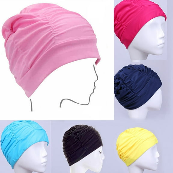 Adult Nylon Swim Caps Breathable Cloth Large Elasticity Caps Women Men Bathing Beanies