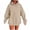 Beige, variant on Womens Oversized Hoodies Fall Long Sleeve Drawstring Hooded Sweatshirts Fashion Casual Solid Color Pullover Tops with Pockets