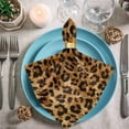 thumbnail image 3 of GZHJMY Stylish Leopard Skin Print Cloth Napkins, Set of 4 20 x 20 Inch Soft & Comfortable Polyester Dinner Napkin for Family, Restaurant, Weddings, Parties, 3 of 4