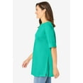 thumbnail image 3 of Woman Within Plus Size Perfect Cuffed Elbow-Sleeve Boat-Neck Tee, 3 of 5