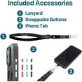 thumbnail image 4 of BLACK+DECKER 360°Spin Magnetic Stand for iPhone 16 Pro Max Case, Compatible with MagSafe Protective Stylish for iPhone16 ProMax Case, Ostand Kickstand Rotatable, Lanyard, Extra Buttons, Black, 4 of 10