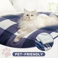 thumbnail image 3 of Sherpa Blanket Fleece Throw Blanket Full Queen Plaid Thick Bed Blanket Soft Warm Cozy Blue Checkered Throw Blanket * 50"x60", 3 of 7