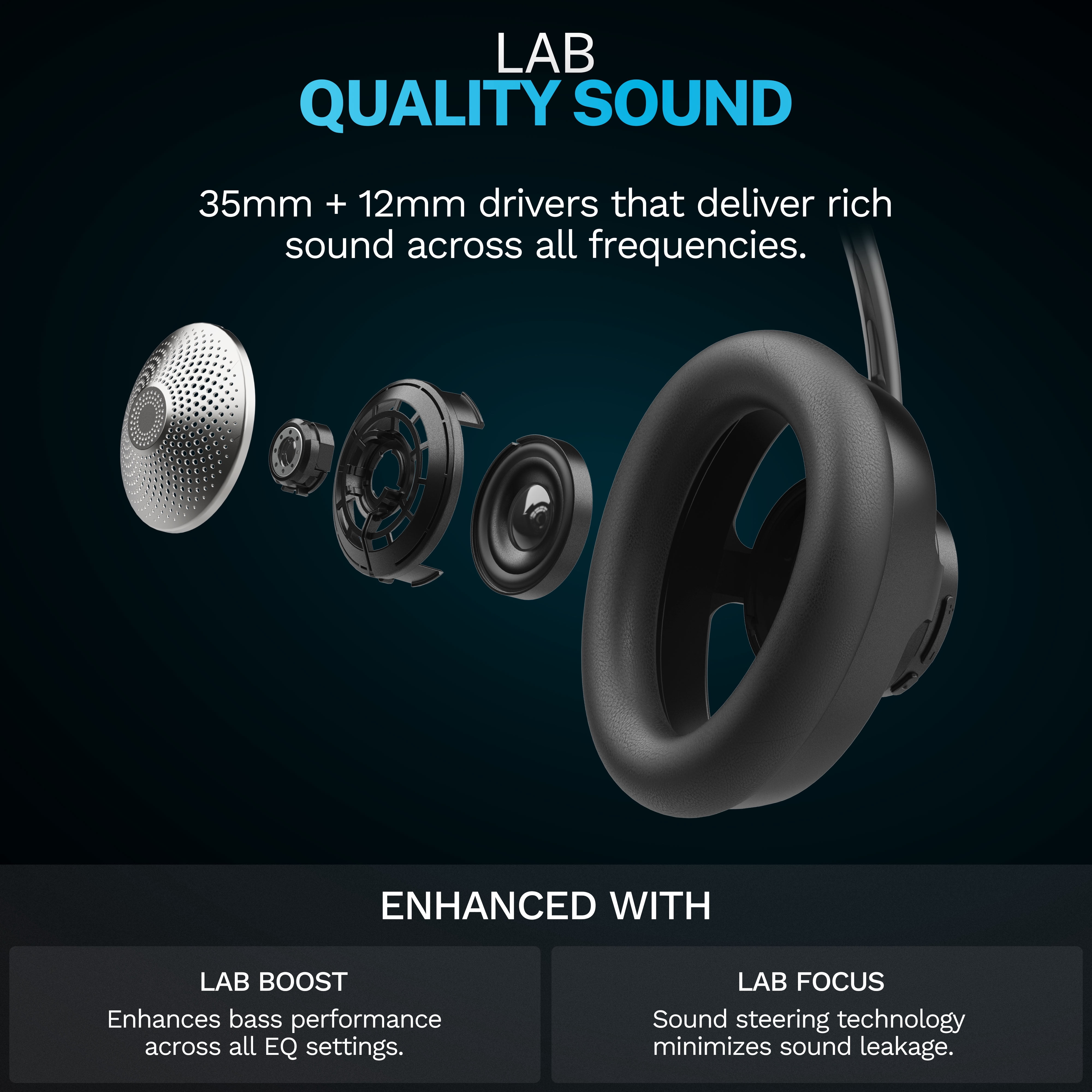 JLab JBuds Open Wireless Headphones, Cloud Foam Comfort, 24Hr Battery, Open-Ear, Black