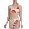 thumbnail image 2 of Picia Strawberries Women's High Waisted Bikini Scoop Neck Swimsuit Two Pieces Bathing Suit-, 2 of 8
