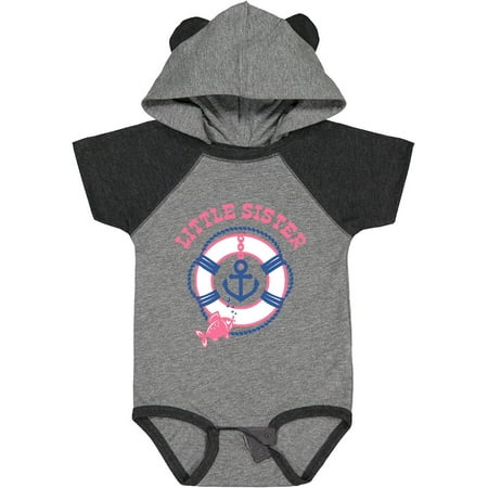 

Inktastic Nautical Little Sister Girls Baby Bodysuit