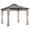 Khaki, variant on Outsunny 10' x 12' Double Roof Hardtop Gazebo with Nettings Curtains Grey