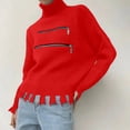 thumbnail image 2 of Yuhangmm Sweatshirts for Women Loose Fit Oversized Sweater Turtleneck Pullover Fall Fashion Outfit Winter Trendy Clothes with Soft Cozy Feel Red1 L, 2 of 4