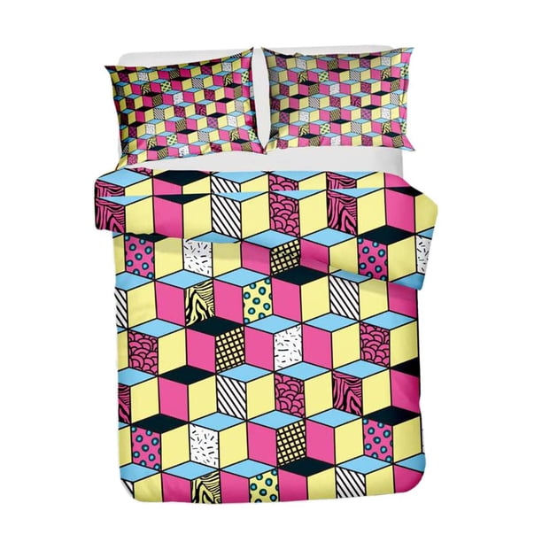 de 3 piezas con funda nórdica impresa, color sólido, suave y transpirable con funda de almohada Estilo04 Macarena Fundas de sábanas de poliéster