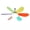 52CM Colorful, variant on Modern Ceiling Fan Light 40W LED 52cm 3 Speed Adjustable Indoor Fan for Bedroom Kids Room Hotel Restaurant Lighting Ceiling Fixture