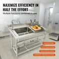 thumbnail image 6 of Commercial Stainless Steel Sink, 1-Compartment Workbench Utility Sink 19.1x37.4 in, NSF Certified for Restaurant & Laundry Use, 6 of 11