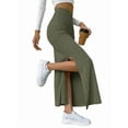 thumbnail image 3 of Women'S Bodycon Knitted Pencil Skirts Elastic Split High Waisted Midi Skirt Army Green 5XL, 3 of 8