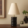 thumbnail image 5 of SAFAVIEH Solani 22" Modern Black Wood Table Lamp with Off-White Shade, 5 of 7