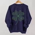 thumbnail image 1 of RKSTN Chandail à Manches Longues pour Femmes Col Rond Imprimé Jour de la Saint-Patrick Ample Décontracté Sans Capuche Marine TG, 1 of 6