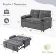 thumbnail image 4 of Onbrill 3-in-1 Sleeper Sofa Bed, Adjustable Backrest and USB Charging Ports, Gray, 4 of 8