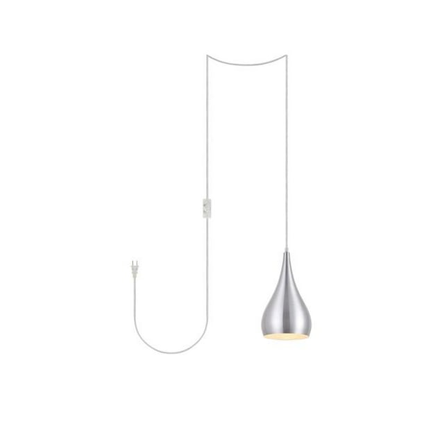 Living District LDPG2001BN Nora 1 Light Plug-In Pendant, Burnished Nickel
