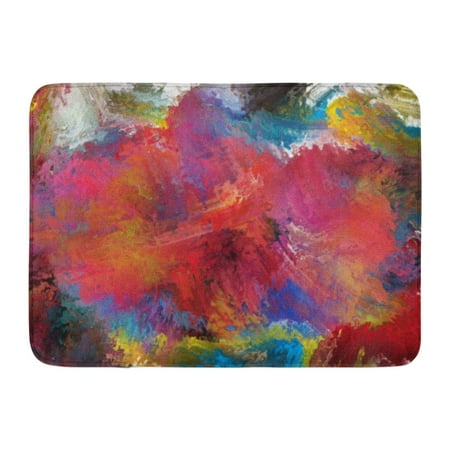 GODPOK Colored Blob Abstract Expressionism Painting Digital Hard Brush Stroke Style Color Composite Rug Doormat Bath Mat 23.6x15.7