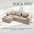 thumbnail image 5 of MOONMISS Chenille Upholstered Modern Modular L-shaped Sectional Compression Sofa with 3 Pillows-Khaki, 5 of 5