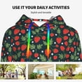 thumbnail image 4 of Lsque Strawberry Pattern Casual Women's Hoodie,Hooded Sweatshirt with Kangaroo Pocket,Pullover Hoodie with Eye-catching Drawstrings-XX-Large, 4 of 7