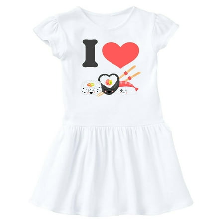 

Inktastic Kawaii I Love Sushi II Gift Baby Girl Dress