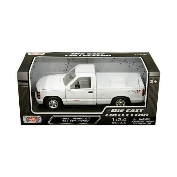 1992 Chevrolet 454 SS Pickup Truck White 1/24 Diecast Model Car by Motormax