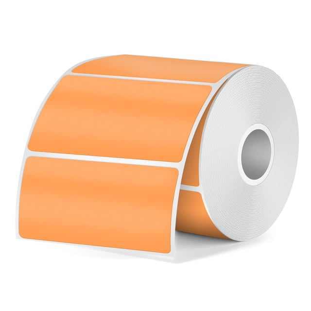Etiquetas térmicas FINDAT de vinilo rectangulares de 2 x 1 cm, color naranja, 350 unidades