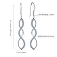 thumbnail image 3 of 925 Sterling Silver Dangle Earrings Women Blue Topaz Drop Earrings Jewelry Spiral Hook Mother Wife Christmas Valentine's Day Gift for Her, 3 of 10