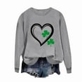 thumbnail image 5 of JTZGDY St. Patrick's Day Green Shirts for Women Cute Shamrock Heart Print Long Sleeve Crewneck Pullover Sweatshirts Fashion Holiday Graphic T-Shirts Trendy Cozy Outfit Clothes A-Gray S, 5 of 8