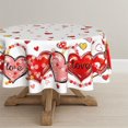 thumbnail image 1 of Valentine''s Day Tablecloth 60×60 Inch Round, Love Hearts Red Washable Table Cover for Party Picnic Dinner Decor, 1 of 6