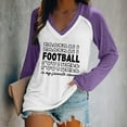 thumbnail image 1 of MKLEKYY Hauts de Gommage pour Femmes Chandails en Molleton Légers Décontractés à Col Rond Manches Longues Imprimé Graphique de Football T-Shirt, 1 of 3