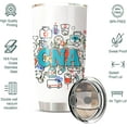 thumbnail image 2 of CNA Tumbler 20 Oz with Lid, Nurse Tumbler Isulated Stainless Steel, CNA Week Gifts Coffee Mug, Nurse Gifts for Women Coffee, CAN Nurse Stationary Wild Flower, 2 of 6