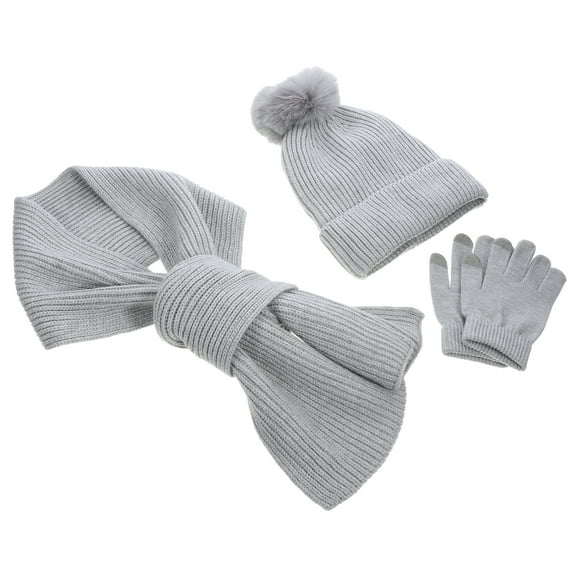 Hat Scarf Set Touch Screen Gloves Hats for Women Beanie Girls Warm Winter Womens Women's Miss