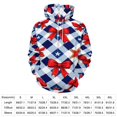 thumbnail image 2 of Red Bows Stars Checkered Pattern 3d Sweatshirts Hoodie Fashion Casual Personality Men's Women Street Hoodie Pullovers Long Sleeve Comfortable Top, 2 of 6