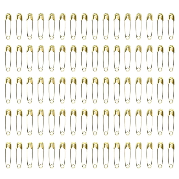 VANIDO Mini Gold Safety Pins,22mm Small Dress Pin,Stainless Steel Art Craft Pins,Tiny Tag Pins For Clothes Sewing (100 Pcs,Gold)