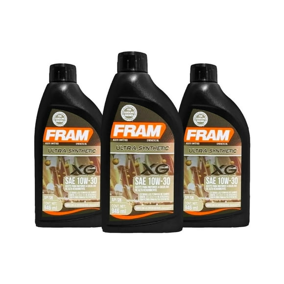 Aceite De Motor Fram Ultra Sintético 10W30 3 Botellas 946 Ml