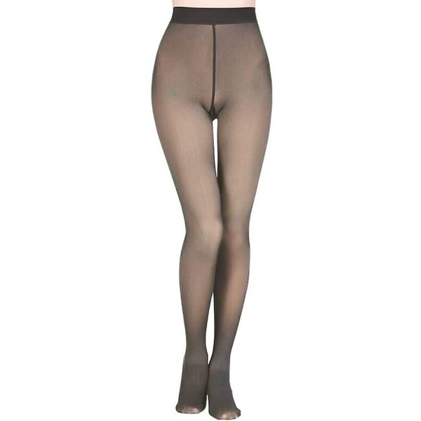 Pantimedias de lana cálidas translúcidas falsas para mujer a la moda café sólido Original Fridja nalpqowj4068