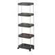 thumbnail image 2 of Carrito de almacenamiento móvil grande con ruedas - Estantería ajustable de 3 niveles para cocina, baño y despensa, estante de plástico negro, 33,5 x 22,5 x 109 cm, 2 of 6