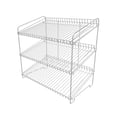 thumbnail image 2 of FixtureDisplays® 24" Wide X 14.9" Deep X 23.2" Tall 3-Open-Shelf Wire Rack for Countertop Chips Snack Book Display Organizer Concession Theatre Kitchen Pantry Stand WHITE 19396-WHITE, 2 of 4