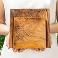 thumbnail image 3 of Rainforest Bowls Square Teak Wood Plate - Medium 2-Pack, 3 of 5