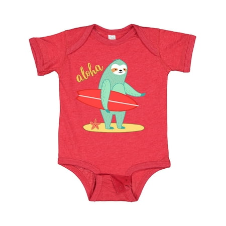 

Inktastic Beach Sloth Surfing Aloha Gift Baby Boy or Baby Girl Bodysuit