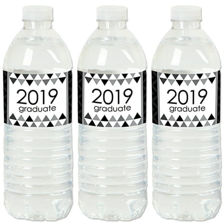 Black and White Grad - Best is Yet to Come - 2019 Black and White Graduation Party Water Bottle Sticker Labels - Set