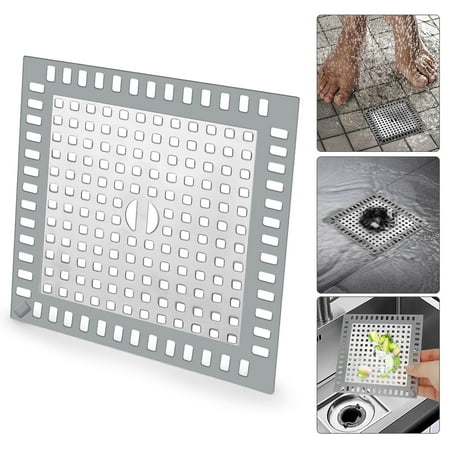 

4.9 Shower Drain Hair Catcher Bathtub Drain Cover Protector Zinc Alloy+ Silicone Hair Stopper for Bathroom Kitchen