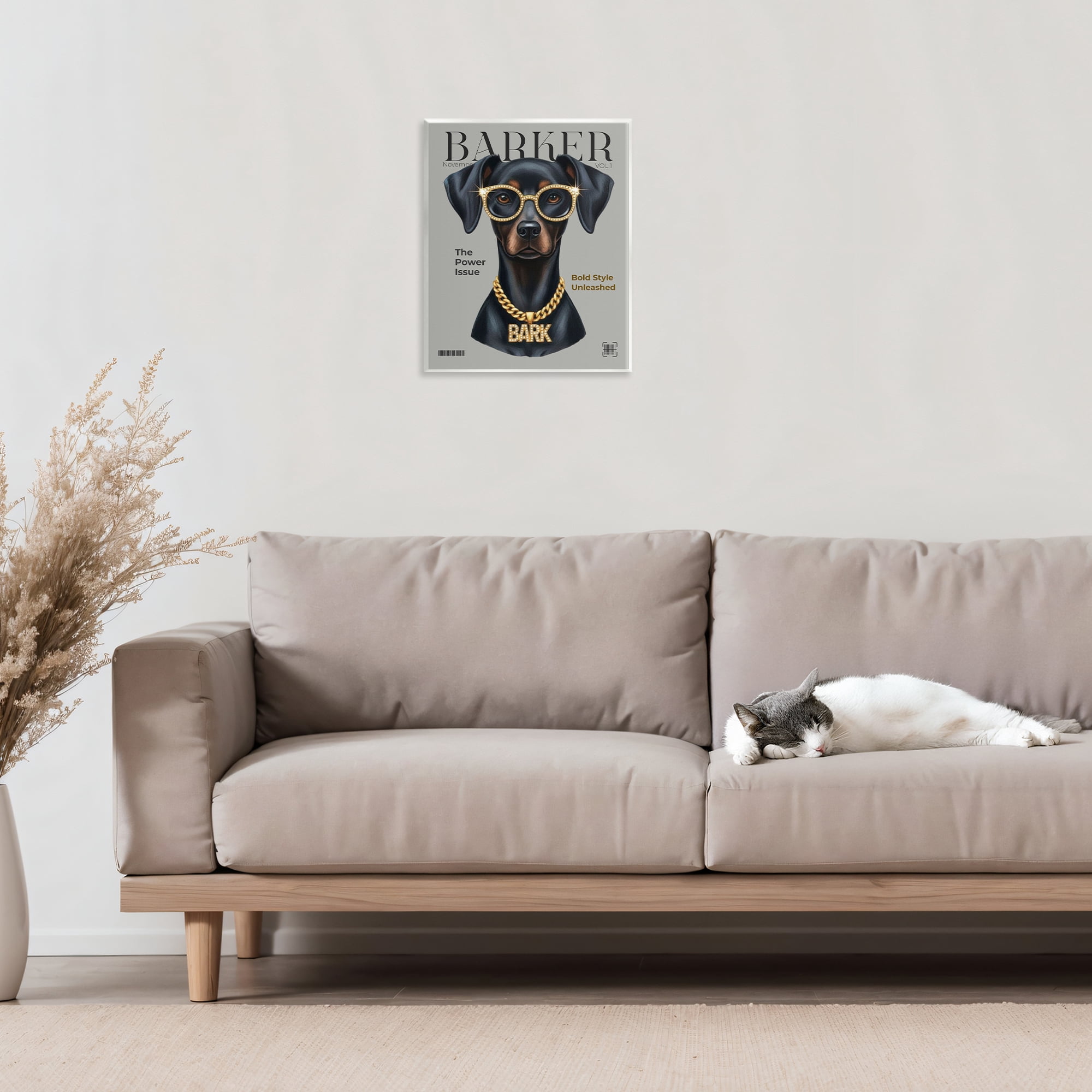 Stupell Industries Barker Dog Fashion Magazine Wall Plaque Art, design by A Barefoot Stylist