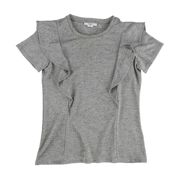 Bar Iii Womens Ruffled Basic T-Shirt