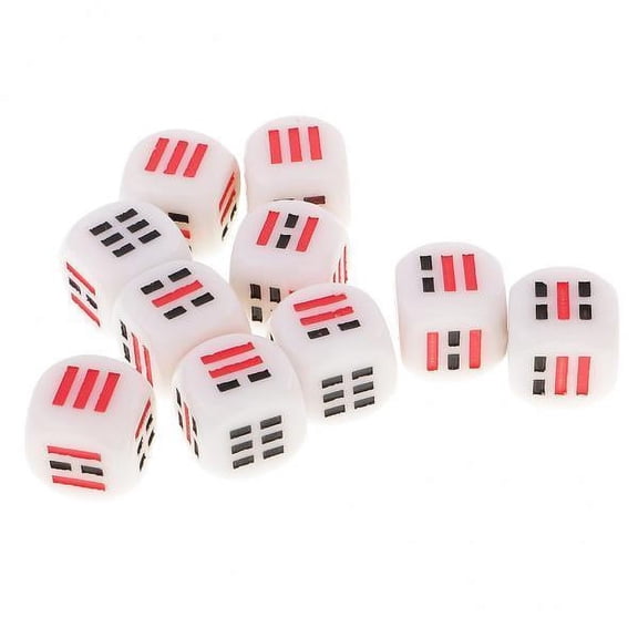 guohui 2x10 Pieces 6-sided D6 Astrology Dice for Trigrams Toys , as described, 2 Pcs