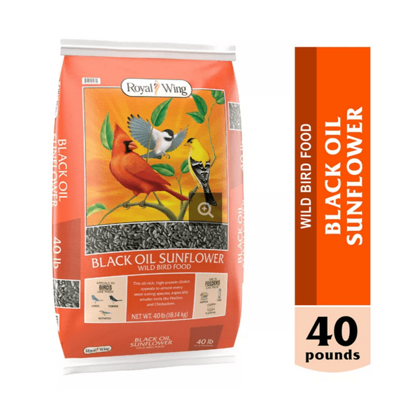 Royal Wing Black Oil Sunflower Wild Bird Food 40 lb