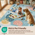 thumbnail image 4 of Design&I 4'x6' Washable Area Rug Snag-Free Skid-Resistant Medium Blue Coral Underwater Seascape Illustration Motifs with Fish and Seaweed for Home Office, Under Desk, 4 of 7