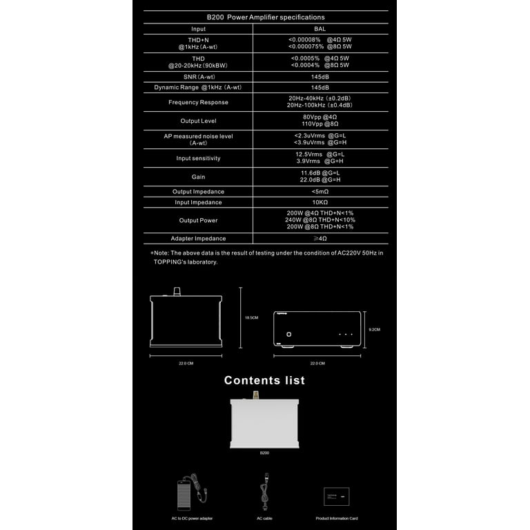 Pre-order TOPPING B200 Mono Power NFCA Discrete Amplifier With Three Sets Of XR/TRS Balanced Inputs - 44
