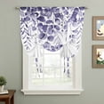 thumbnail image 2 of Purple Eucalyptus Leaves Tie Up Curtains 45 Inches Long, Kitchen Window Curtains Over Sink, Spring Summer Botanical Small Window Curtains Shade Balloon Curtains Valances for Bedroom/Cafe 34"x45", 2 of 8
