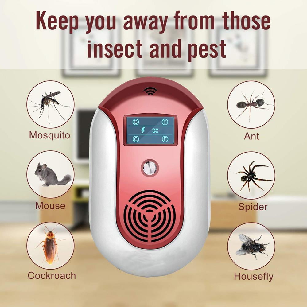 Ultrasonic Pest Repeller Electromagnetic, Pest Control Ultrasonic - Best  Repellent for Cockroach, Rodents, Flies, Roaches, Ants, Mice,Spiders, US  Plug 